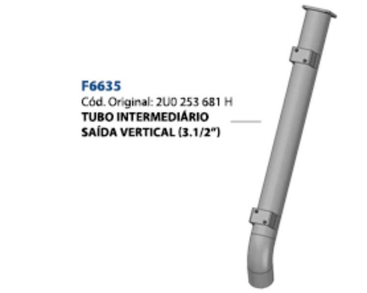 F6635 - SAIDA CATALISADOR VW 26.260/31.260 BETONEIRASAIDA VERT VW 3.5