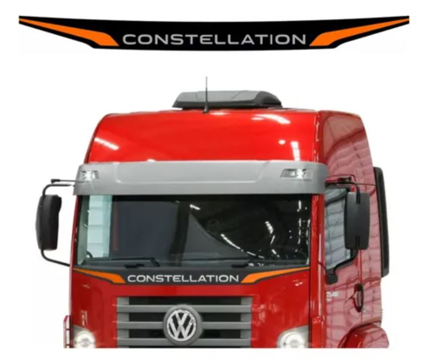ADS3970 - ADESIVO FAIXA GRADE VW CONSTELLATION 2023 LARANJA (LIXA)