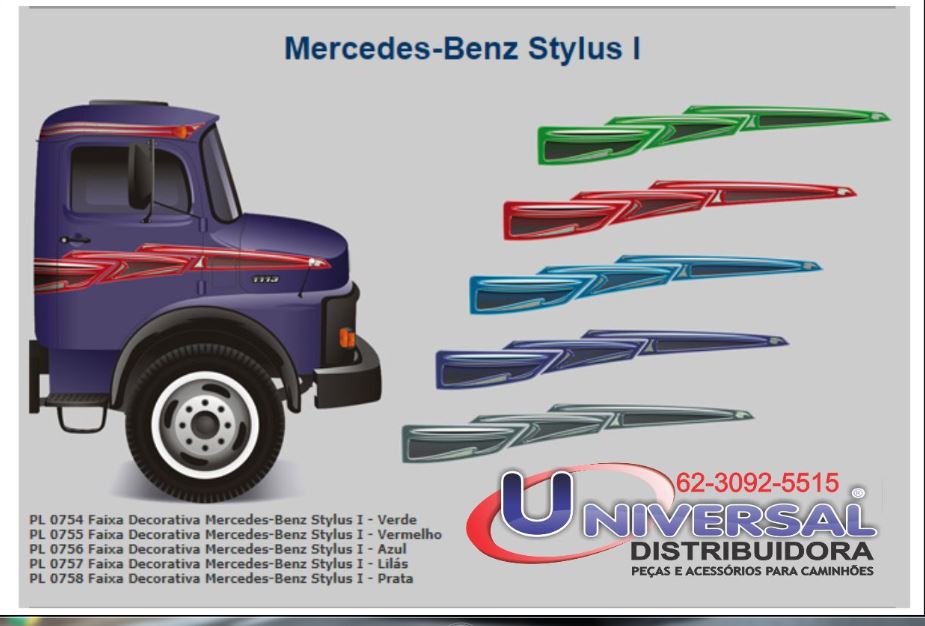 PL0754 - FAIXA LATERAL MB 1113 STYLLUS I VERDE