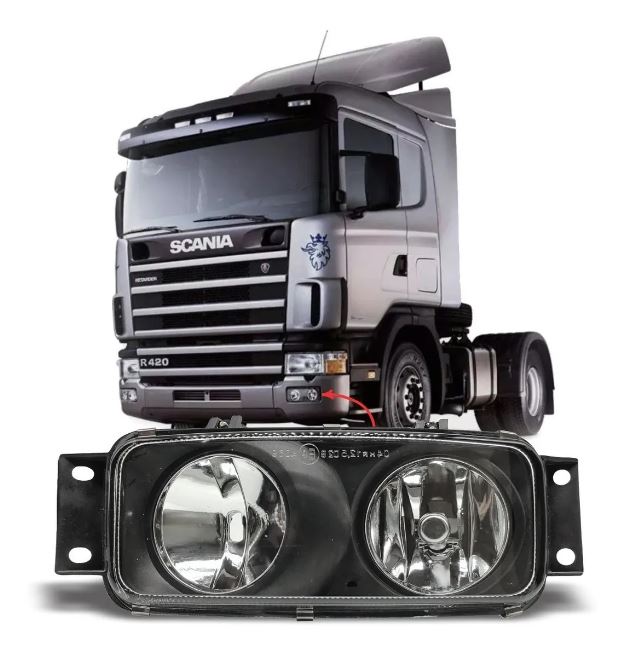 FL1065D - FAROL AUX SCANIA S4 DUPLO LD (LENTE DE POLICARBONATO)