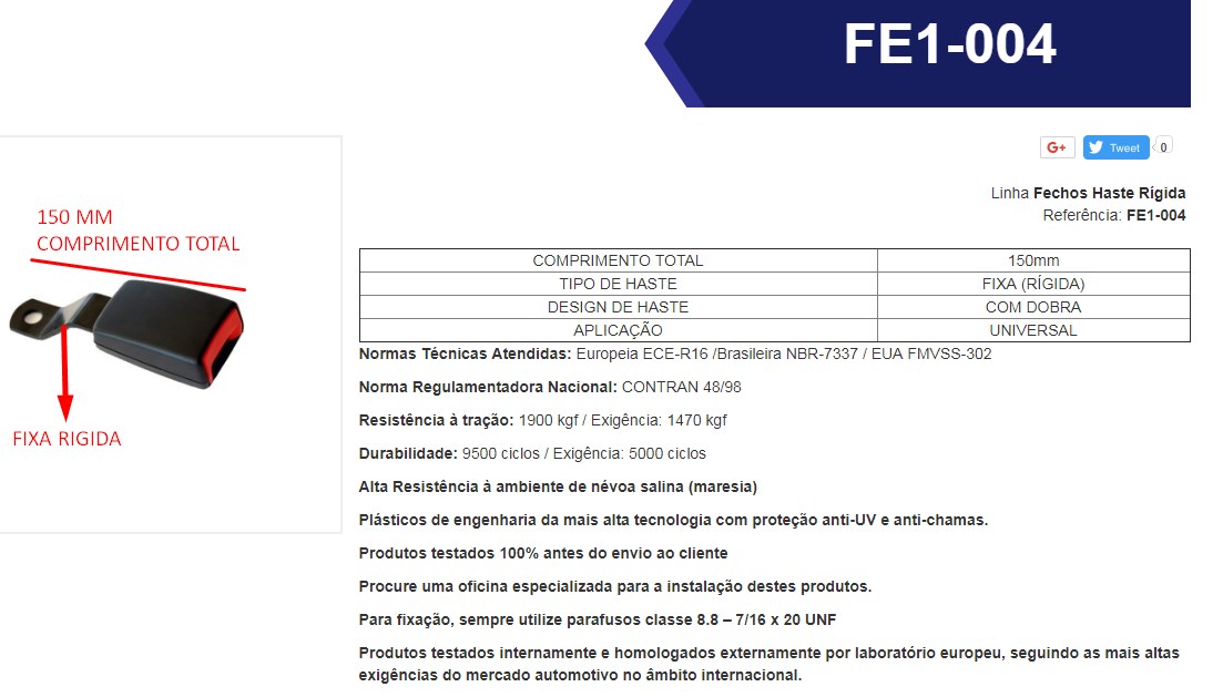 FE1-004 - CINTO SEGURANCA (SO PONTEIRA)