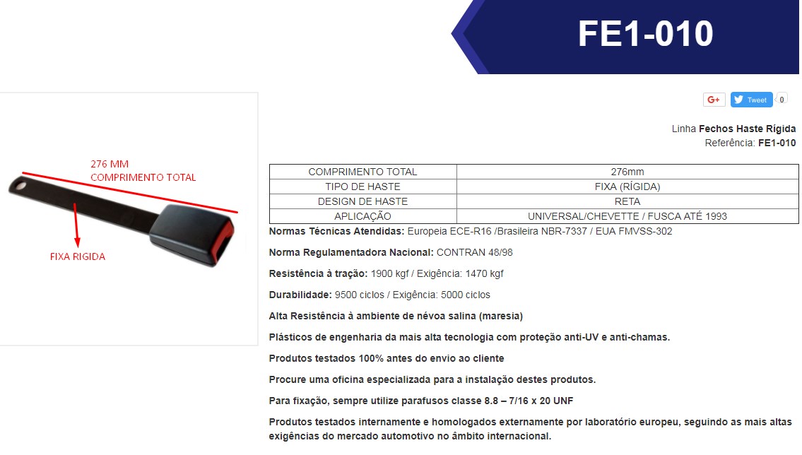 FE1-010 - CINTO SEGURANCA (SO PONTEIRA)