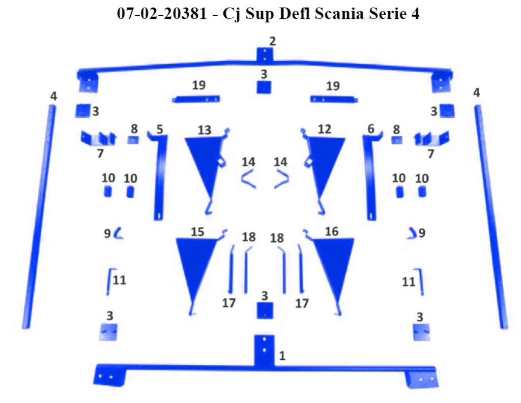 FP16311 - DEFLETOR BAU COMP SCANIA S4/S5 TETO BAIXO