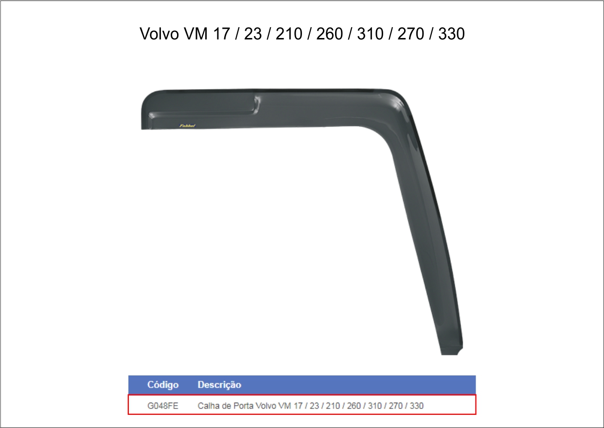G048FE - CALHA CHUVA L VOLVO VM FUME