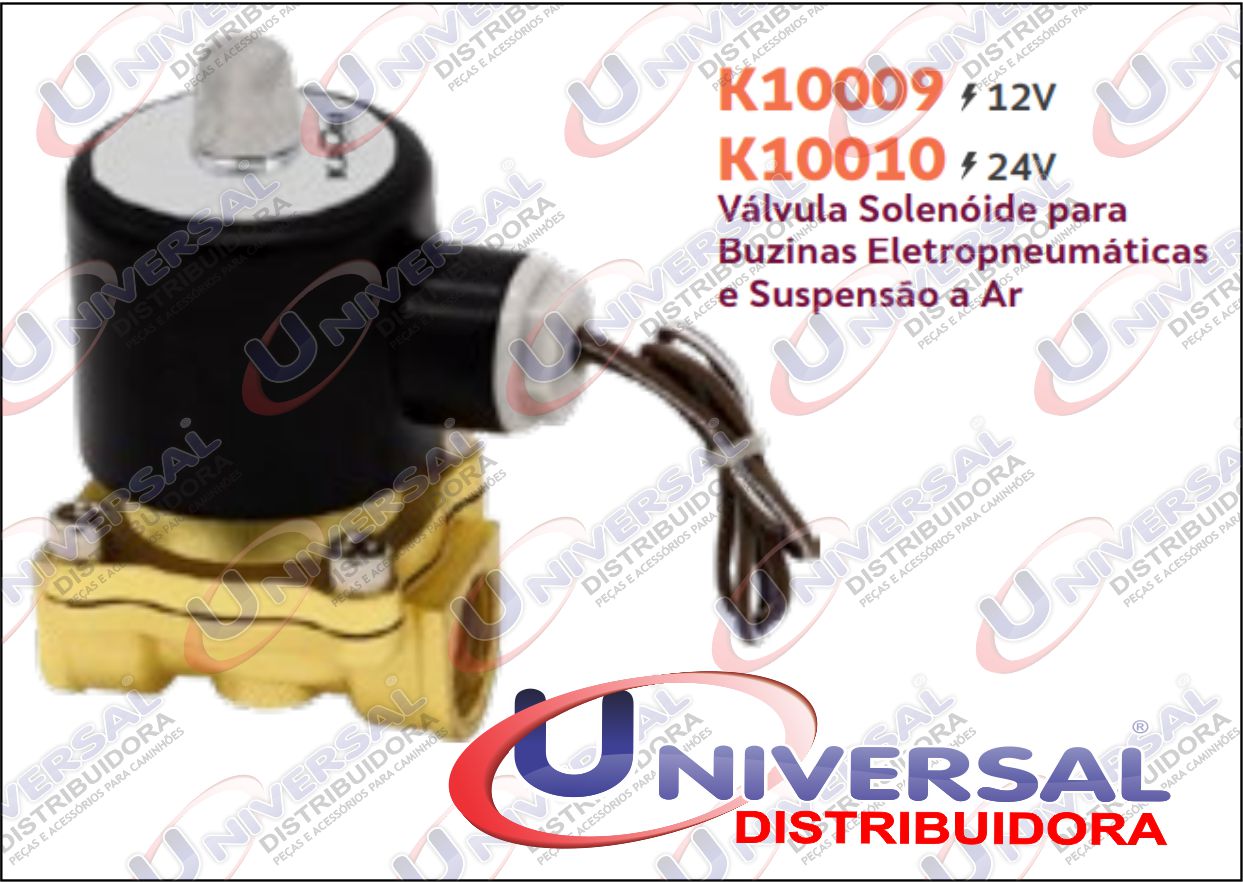 2W-160-15-12V - VALVULA BUZINA AR SOLENOIDE P/ BUZINA E SUSPENSAO A AR 12V
