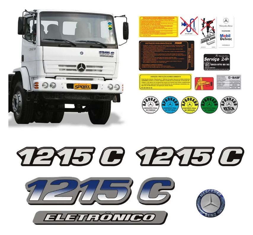 KIT1306 - ADESIVOS MB 1215 C ELETRONICO RESINADOS