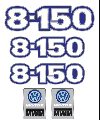 KIT923 - EMBLEMA RESINADO VW 8-150 AZUL (CONJ 05 PCS)