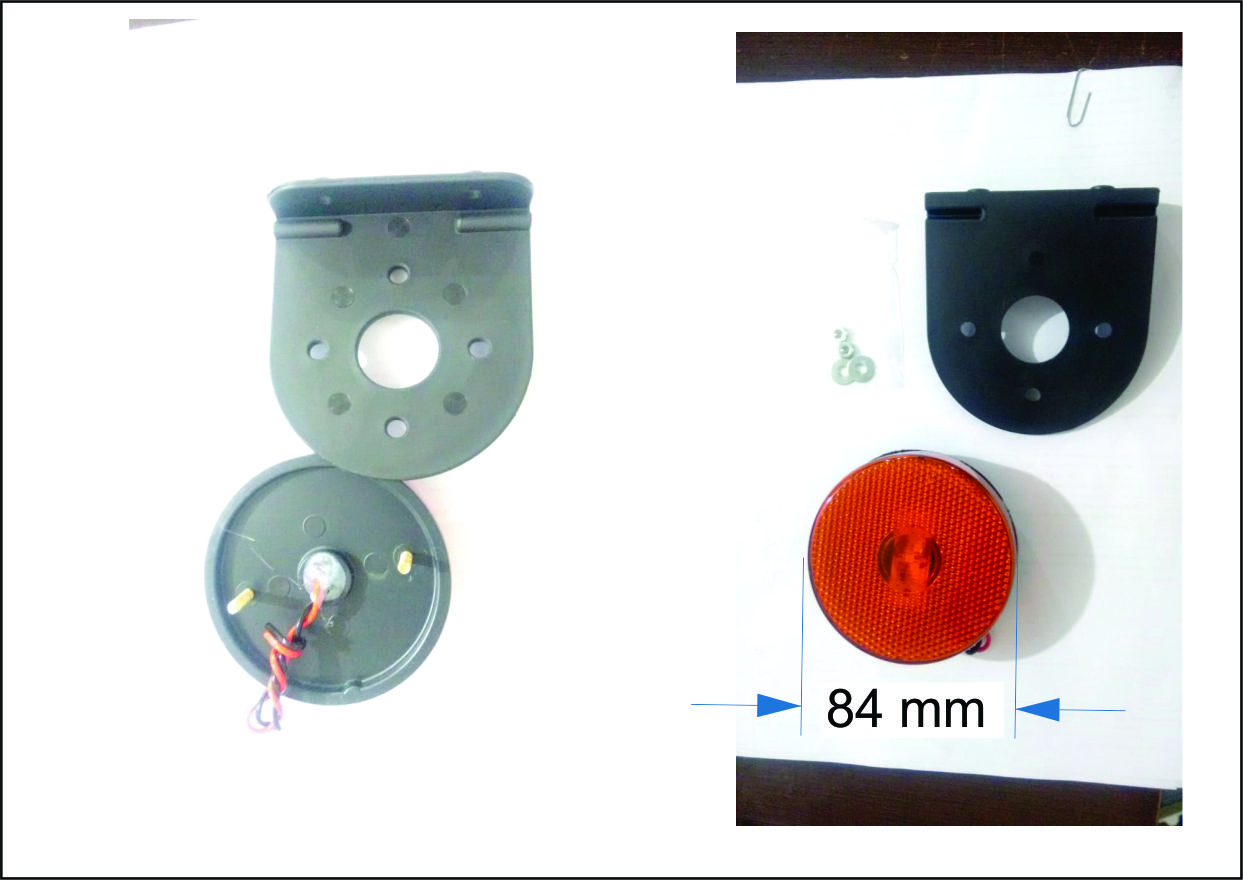 L3011VM - LANTERNA LATERAL RED 85 MM LED C/SUP PL REMOVIVEL C/FIO VM