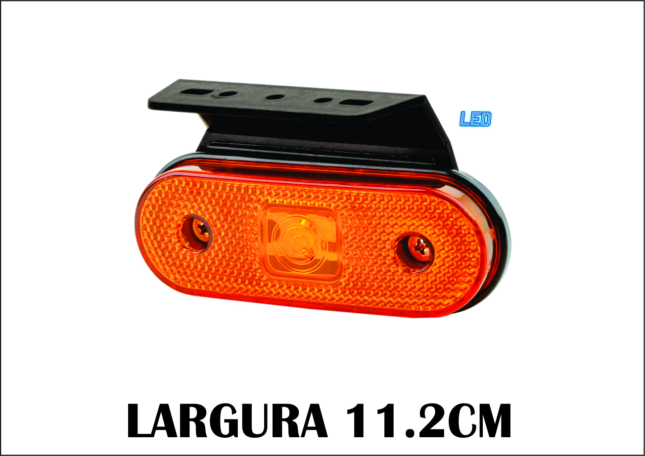 L3016AM - LANTERNA LATERAL OBLONGO C/SUP FACC LED AM BASE RETA