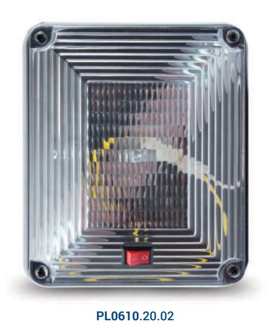 PL06102002 - LANTERNA TETO INT QUAD C/INTERRUPTOR CR ( PLAFONIER )