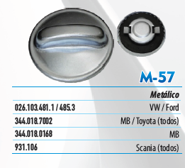 O-6003 - TAMPA RESERV OLEO MOTOR VW/CARGO/MB METALICO C/ MOLA