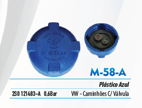 M-58A - TAMPA TANQUE DE EXPANSAO VW/CARGO/GMC 0.6 BAR AZUL