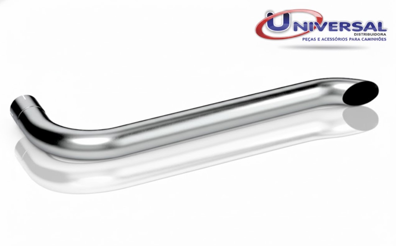 M073L - PONTEIRA ESCAPAMENTO ACO CROMADO 5"X280X1920MM