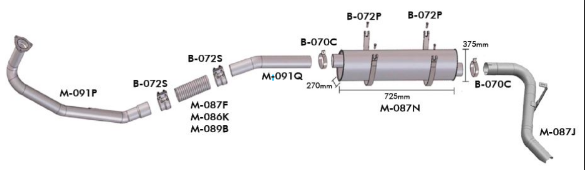 M091P - SAIDA MOTOR MB 1620 APOS 2003