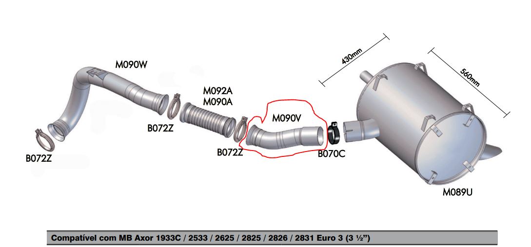 M090V - TUBO INTERMEDIARIO MB AXOR 1933