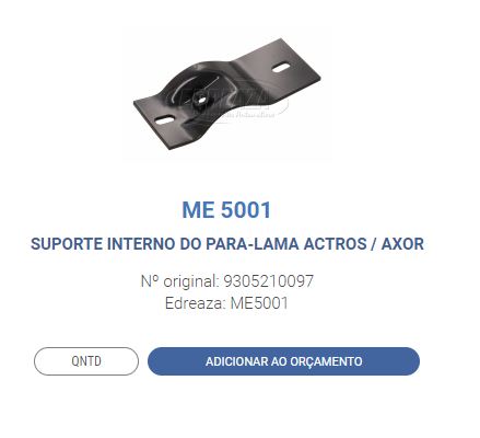 ME5001 - SUP PARALAMA TRAS MB AXOR MEIO LD /LE