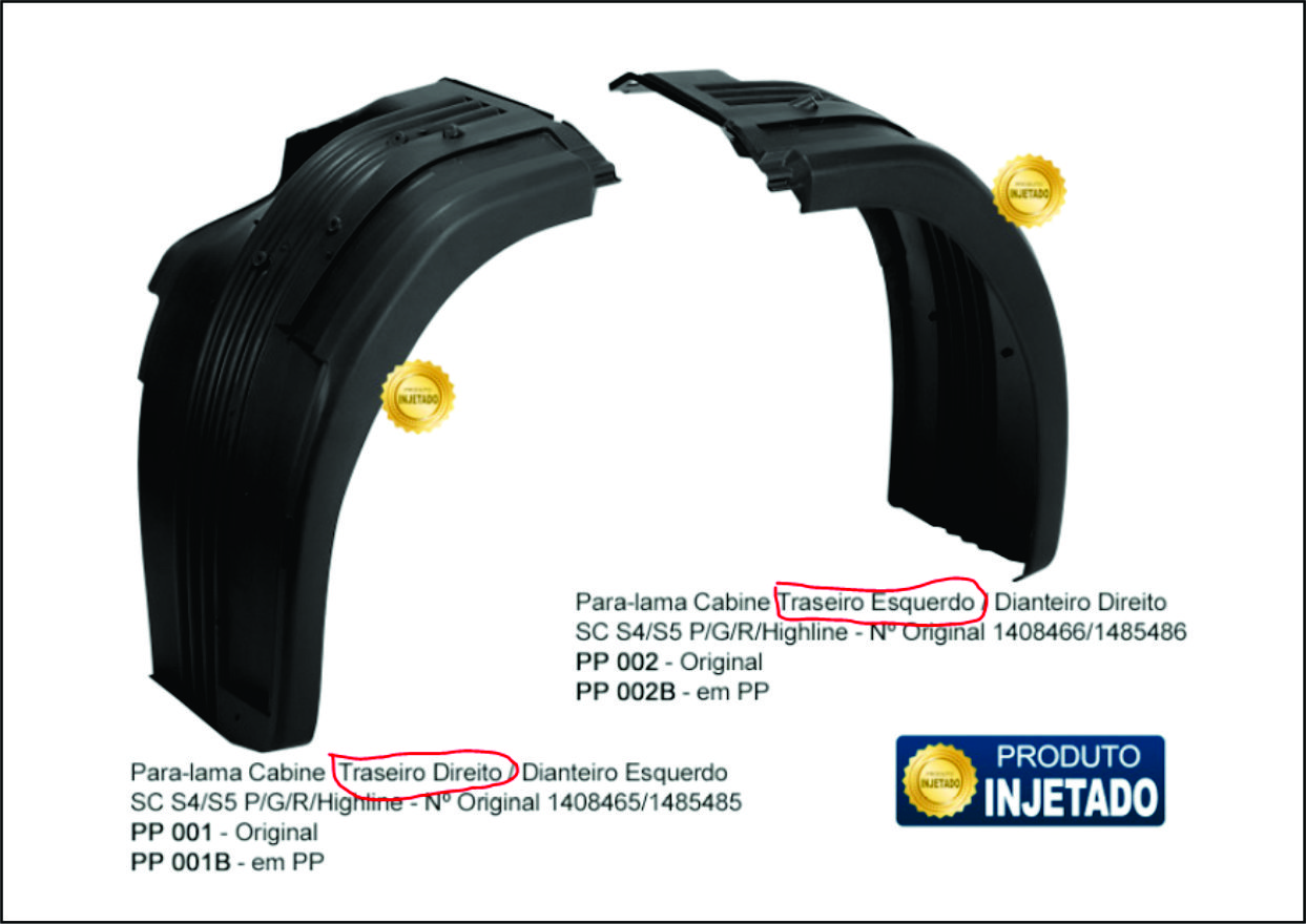 1485486 - PARALAMA CABINE SCANIA S4 (GRAFITE) DD/TE