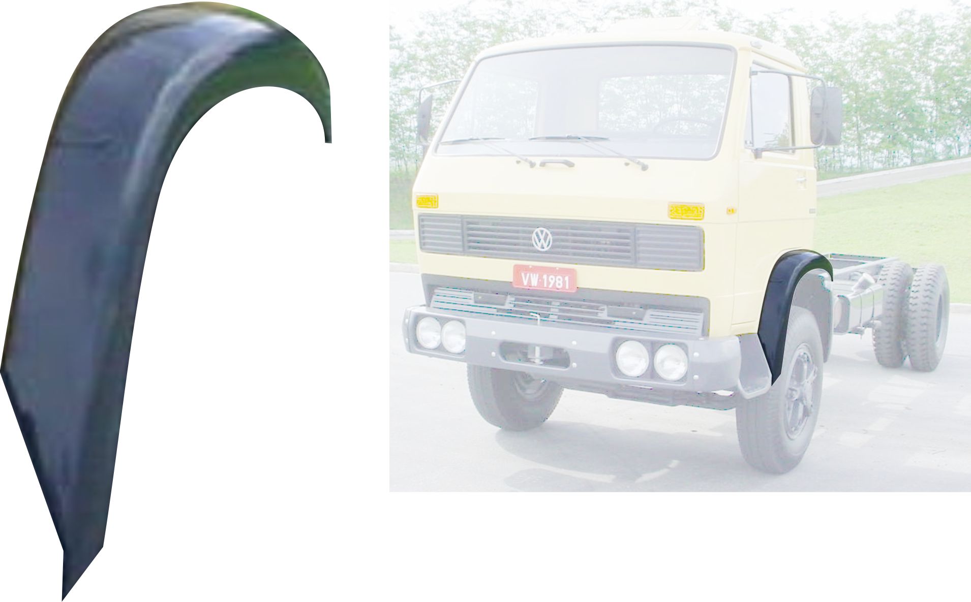 V126 - PARALAMA CABINE VW PESADO 85 A 93 LE (FIBRA)