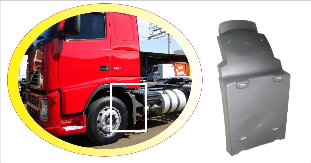 PP1068 - PARALAMA CABINE TRASEIRO VOLVO FH 2004 A 2014