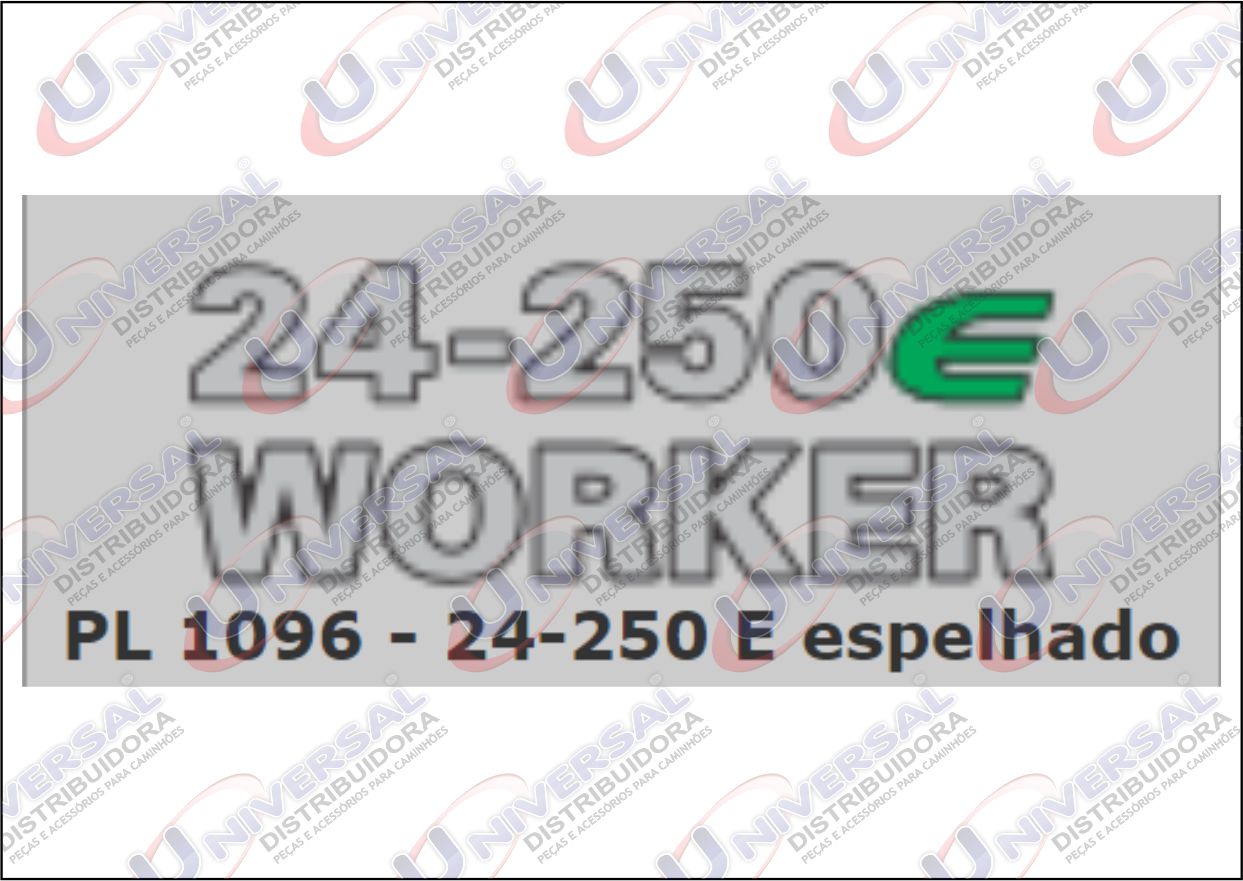 PL1096 - EMBLEMA RESINADO VW 24-250 E WORKER CROMADO UMA PORTA
