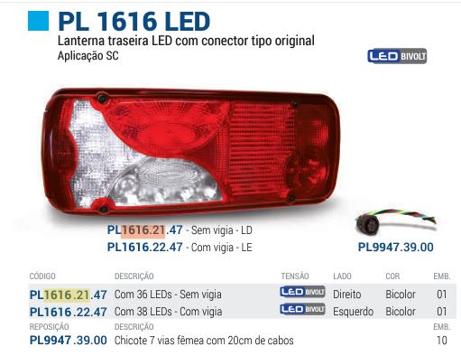 PL16162147 - LANTERNA TRASEIRA SCANIA S5 LED LD BI-VOLTS