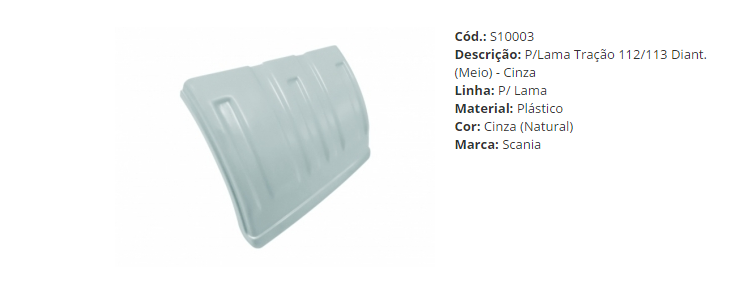 S10003 - PARALAMA MEIO MB/SCANIA CZ DIANT