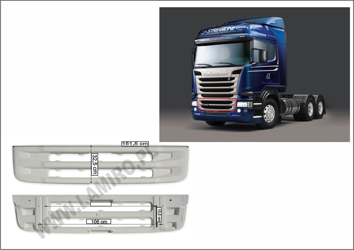 S10065.1 - GRADE SCANIA S6 INFERIOR SEM TELA SMC 32,5 CM 106