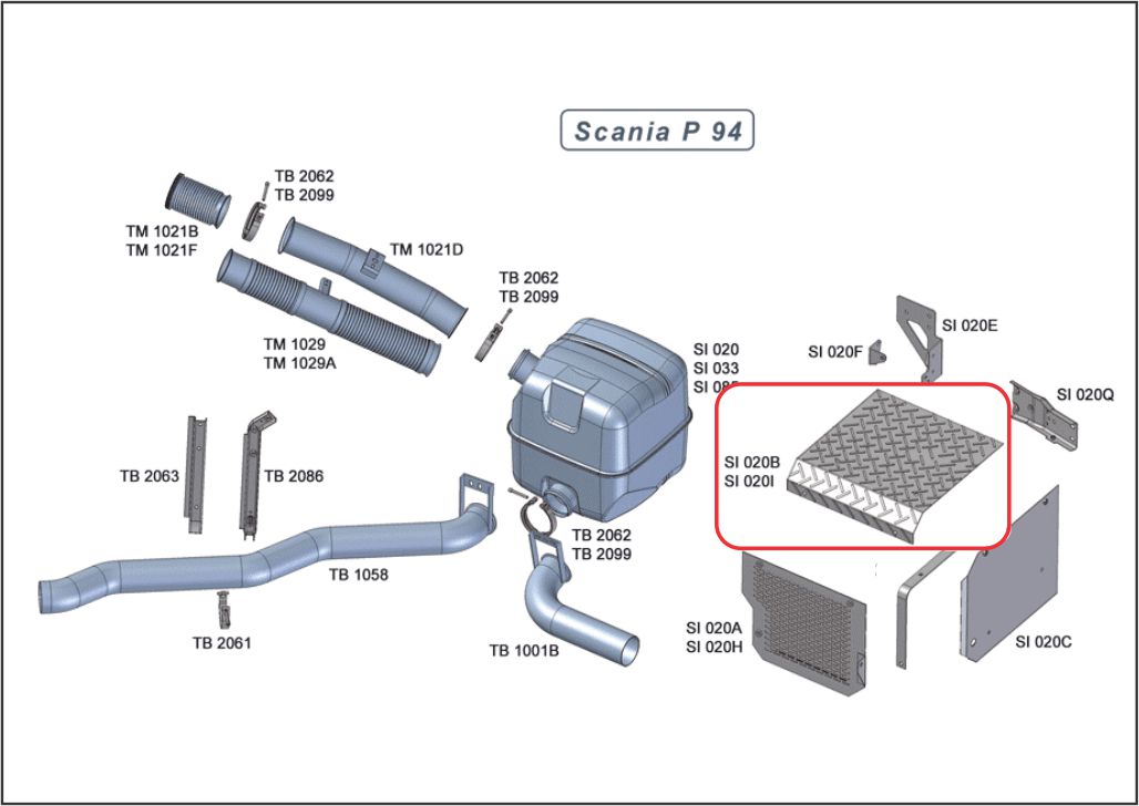 SI020B - PASSARELA SCANIA T/R 114/124 INOX