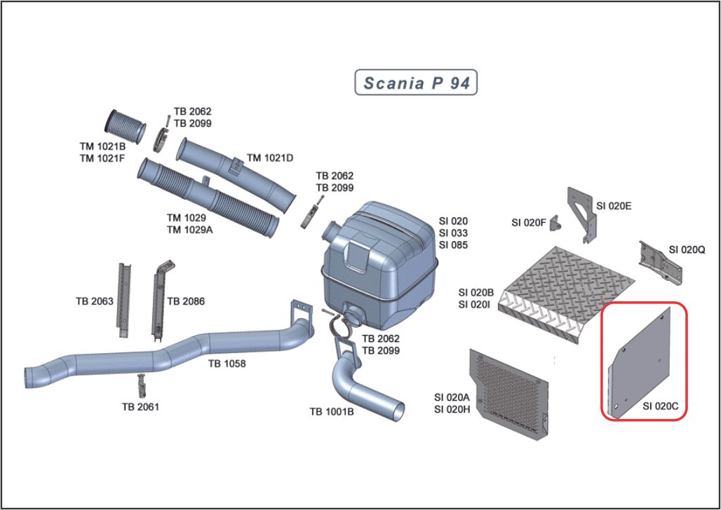 SI020C - PROT CALOR LATERAL SCANIA T/R 114/124