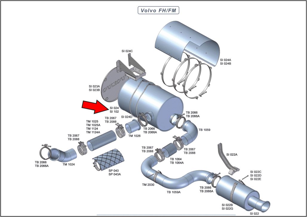 SI024 - SILENCIOSO VOLVO FH (CATALIZADOR)