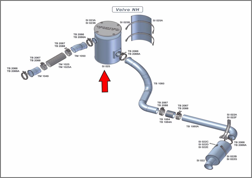 SI025 - SILENCIOSO VOLVO NH (CATALIZADOR)
