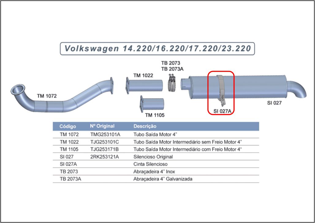 SI027A - ABRAC SILENCIOSO VW/CARGO (OVAL)