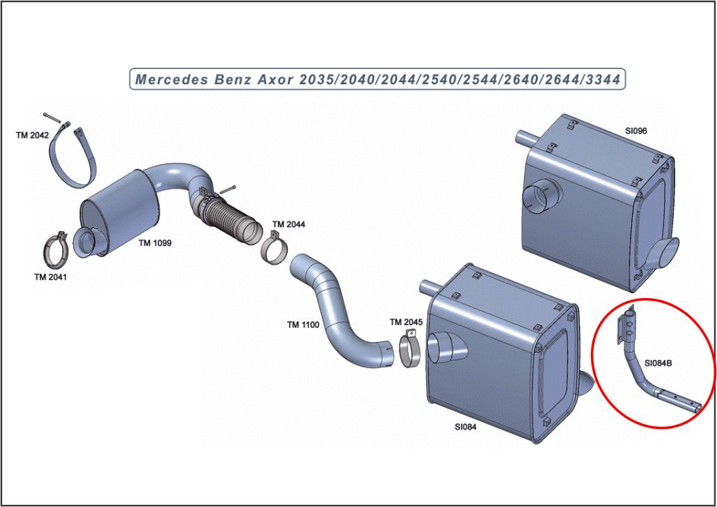 SI084B - SUP SILENCIOSO MB AXOR 2035 ATE 2644 ( OBSOLETO )