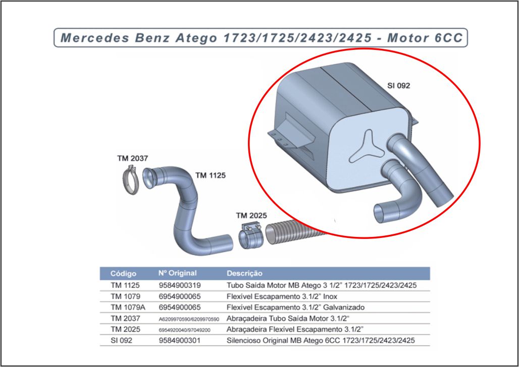 SI092 - SILENCIOSO MB ATEGO 6CC 3"