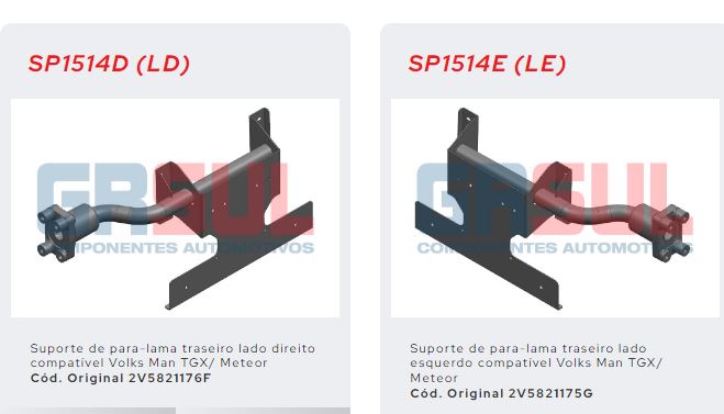 SP1514D - SUP PARALAMA TRASEIRO VW MAN TGX - METEOR LD