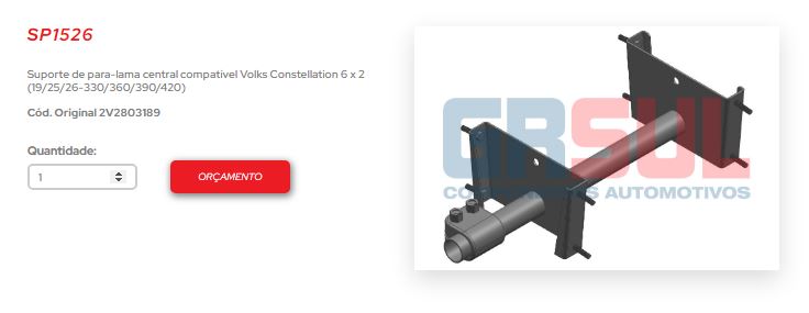 SP1526 - SUP PARALAMA CENTRAL VW CONSTELLATION 6 X 2