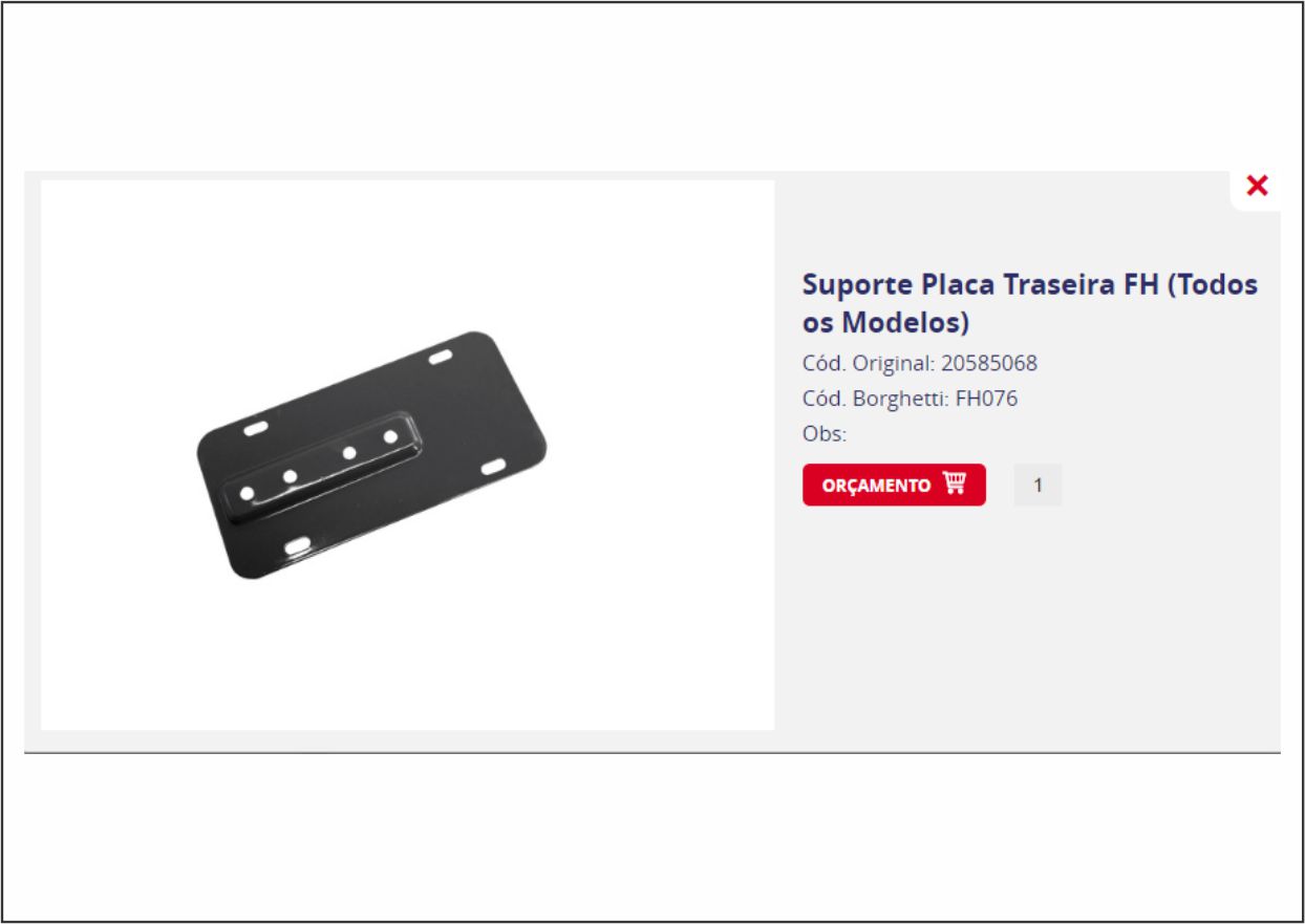 FH076 - SUP PLACA TRASEIRO VOLVO FH 95 A 2014