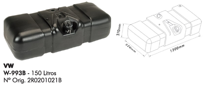 W993B - TANQUE PLASTICO 150 LTS VW / CARGO