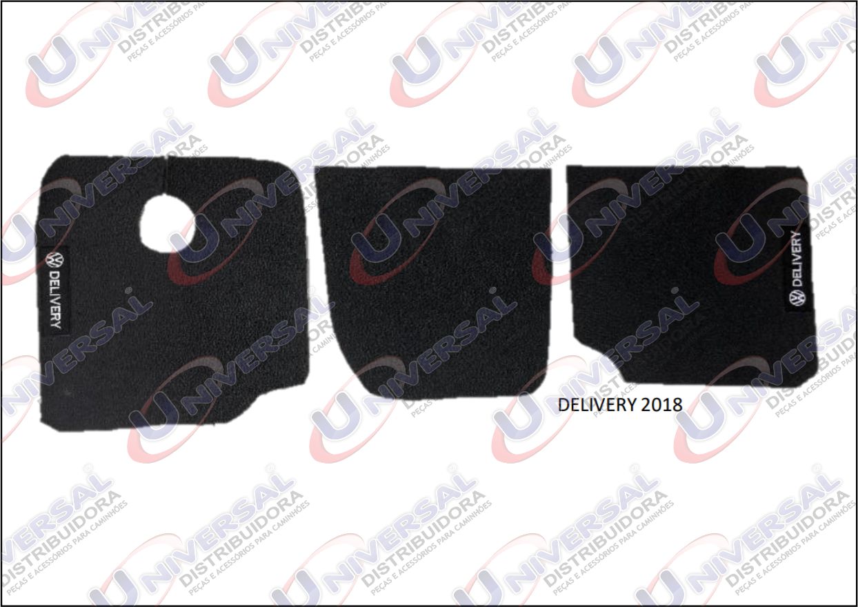 MLC138407 - TAPETE BORRACHA TEXT VW DELIVERY EXPRESS 3 PCS