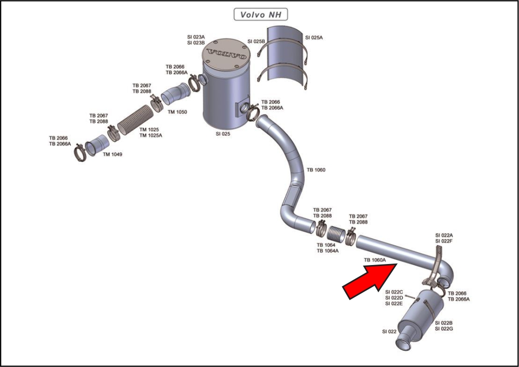 TB1060A - TUBO INTERM VOLVO NH ATE 2000