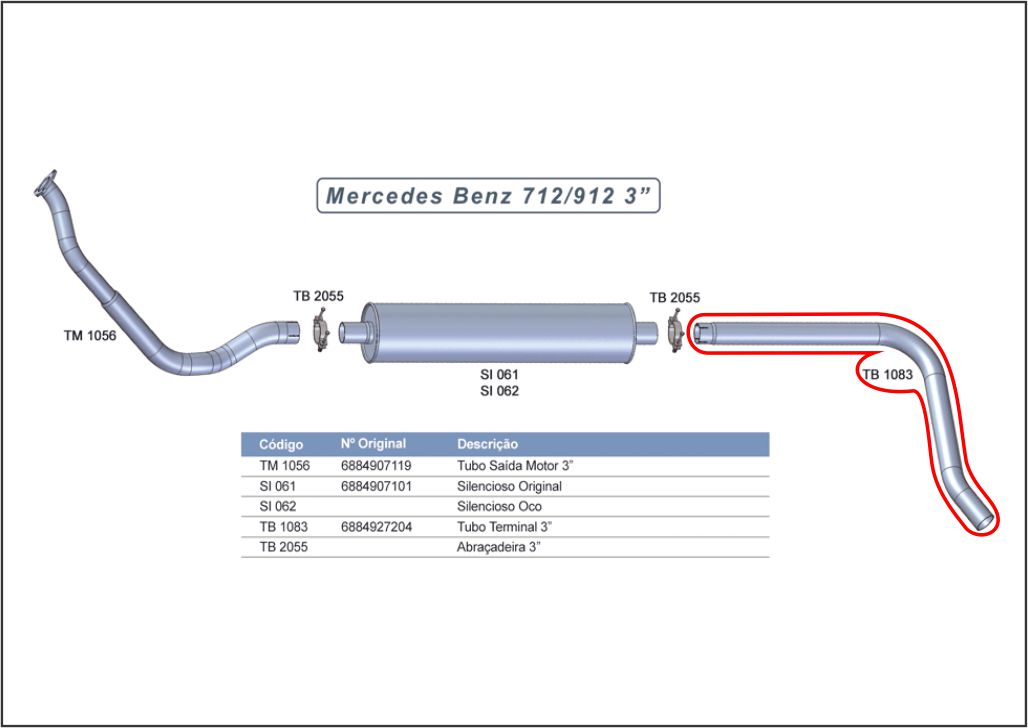 TB1083 - SAIDA FINAL 3'' MB 709/912/914 MODELO L