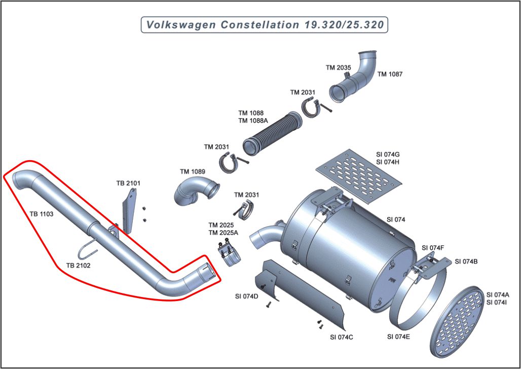 W929I - SAIDA FINAL VW CONST 4" VW CONSTELLATION 19.320