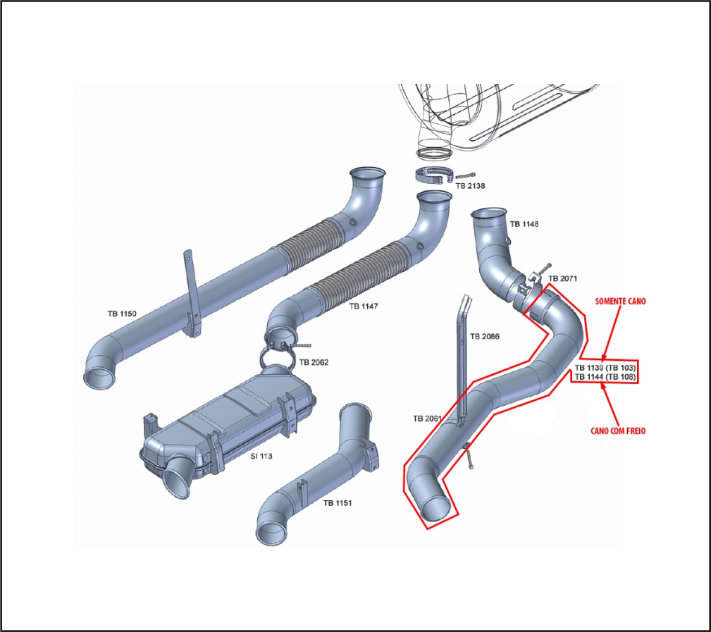 TB1144 - TUBO INTERMEDIARIO FLEXIVEL 4,5" SCANIA 2012