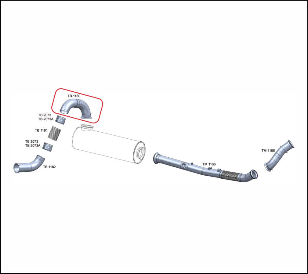 TB1180 - SAIDA SILENCIOSO VOLVO VM 220/270 EURO 5