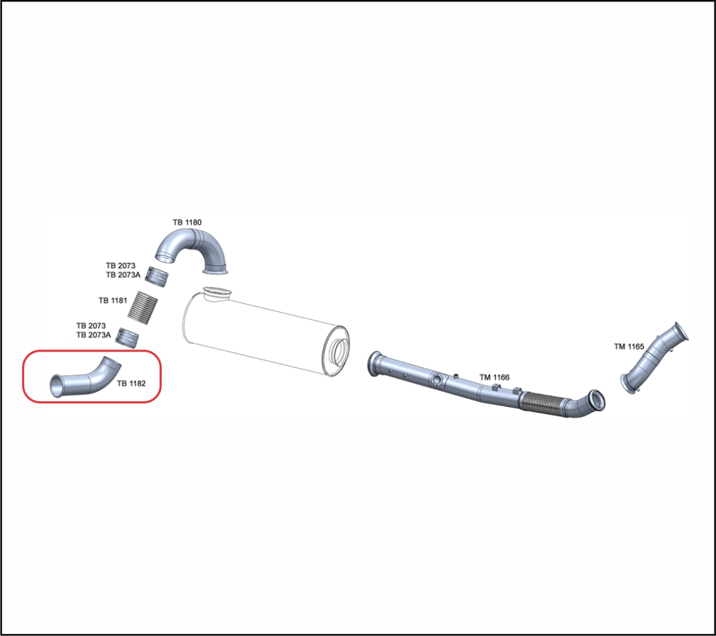 TB1182 - SAIDA SILENCIOSO VOLVO VM 220/ 270