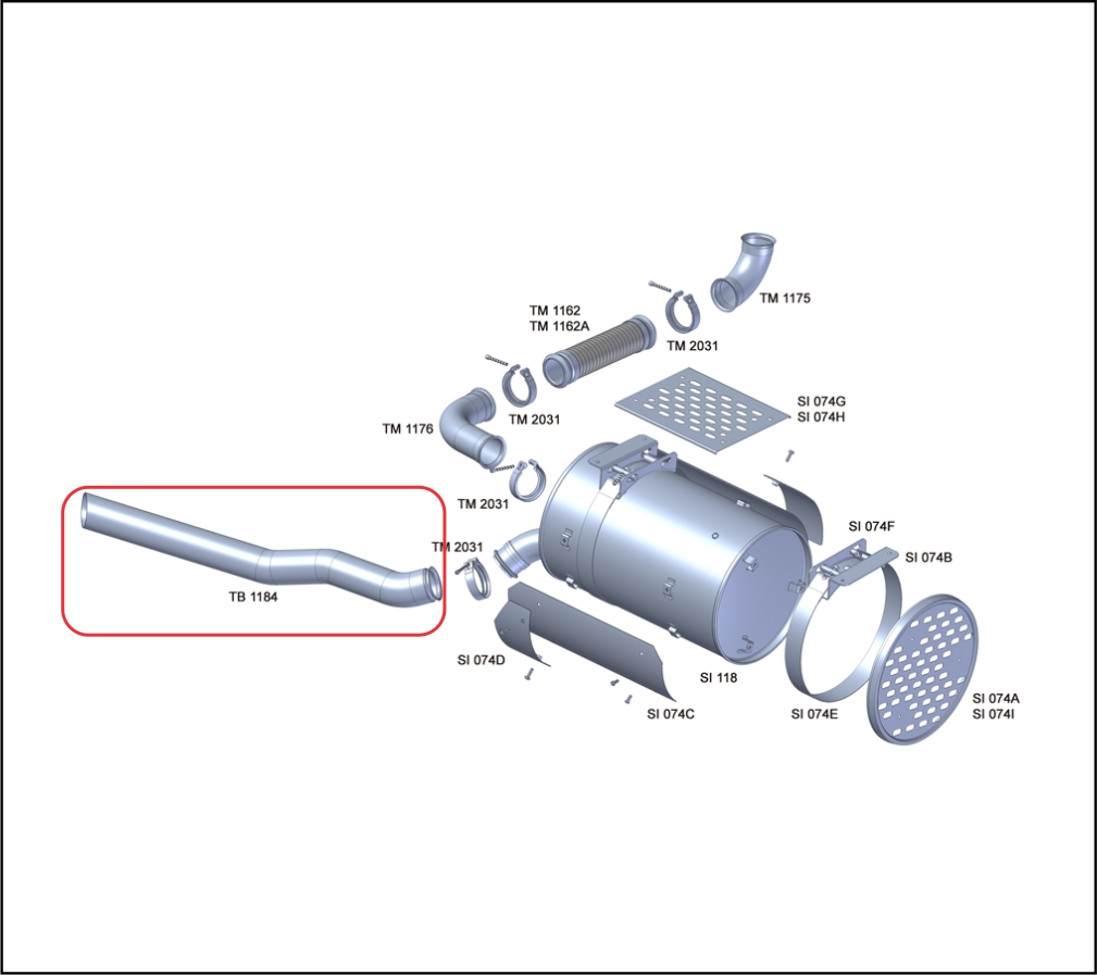 TB1184 - SAIDA SILENC VW 17.180 / 17.220 / 24.220 3.5" 2006 EM DIANTE EURO 3
