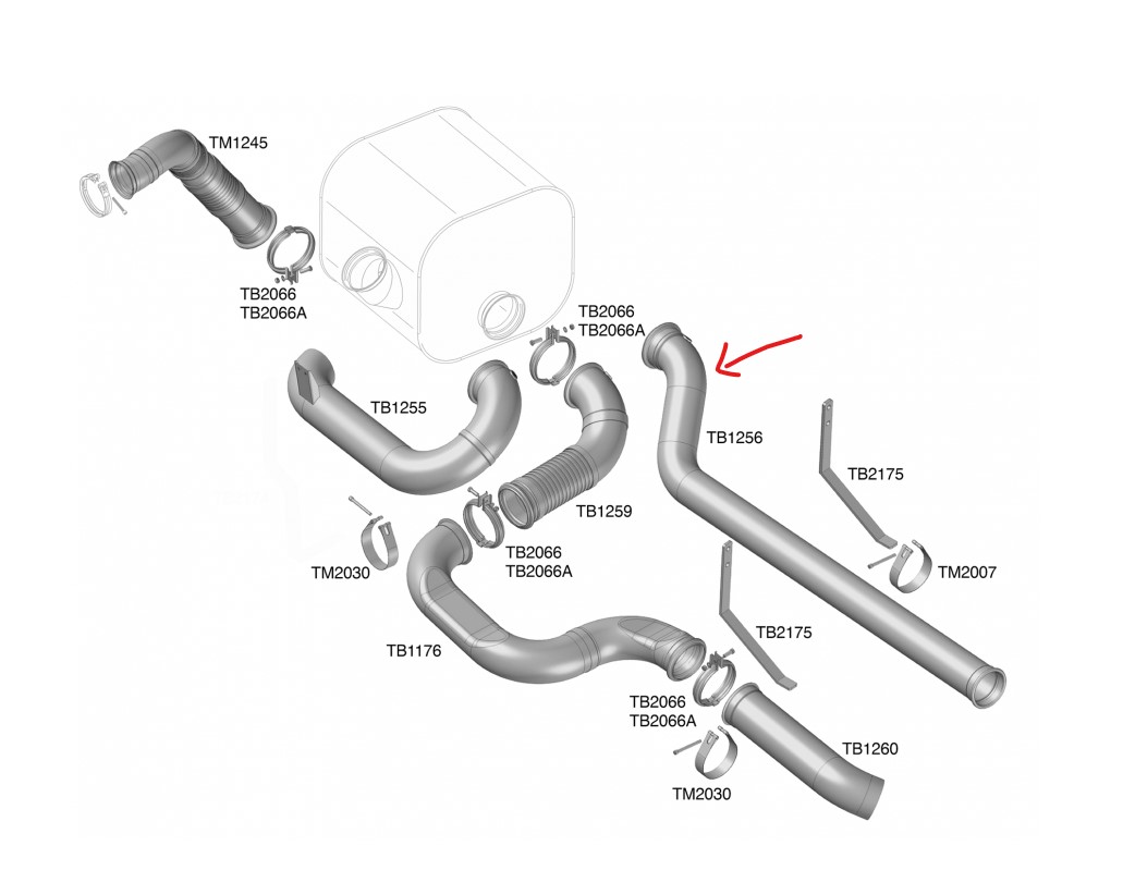 TB1256 - TUBO SAIDA CATALIZADOR VOLVO FH EURO 6 2023 LE