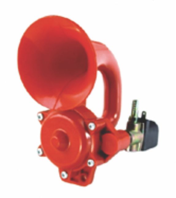 THZ048 - BUZINA AR VOLVO FH13 AXOR SCANIA S4 ORIG S/ SOLENOIDE 24 VTS VERMELHA