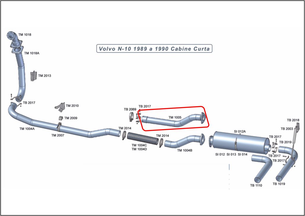 TM1005 - TUBO INTERMEDIARIO VOLVO NL 4''