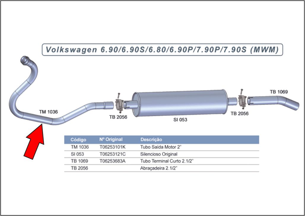 TM1036 - SAIDA MOTOR VW 6.90 A 7.90S